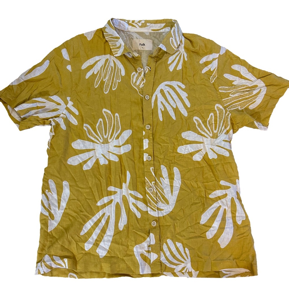 NWT FOLK Floral Button Down‎ Linen Shirt